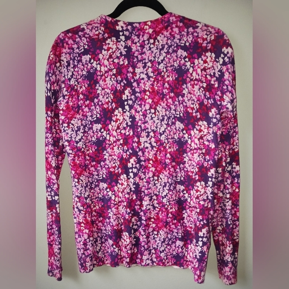 Express Floral Cardigan Sweater with Crystal Buttons - Picture 4 of 4